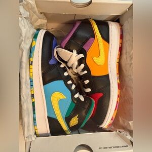 Jordan Kids Sneakers in Black, Blue, Purple, and Orange